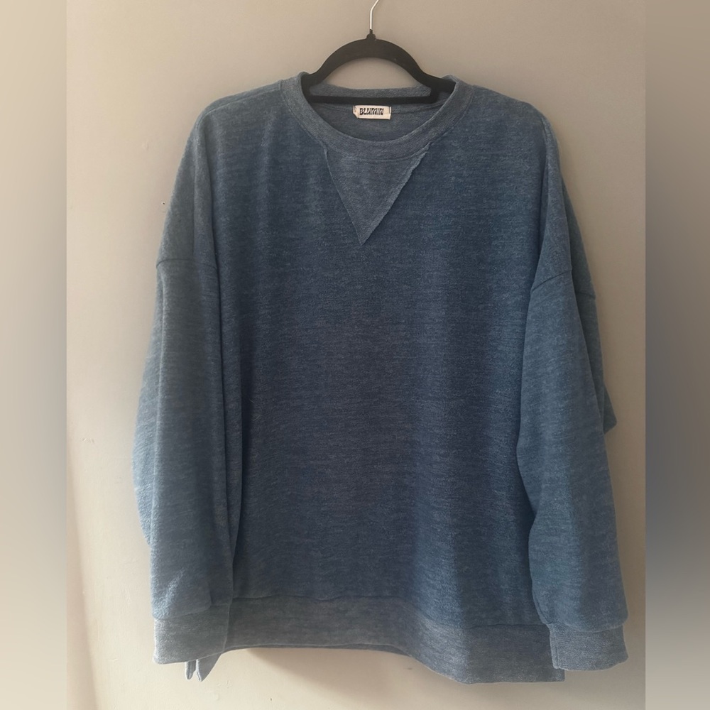 Women's Crewneck Sweater in Denim Blue